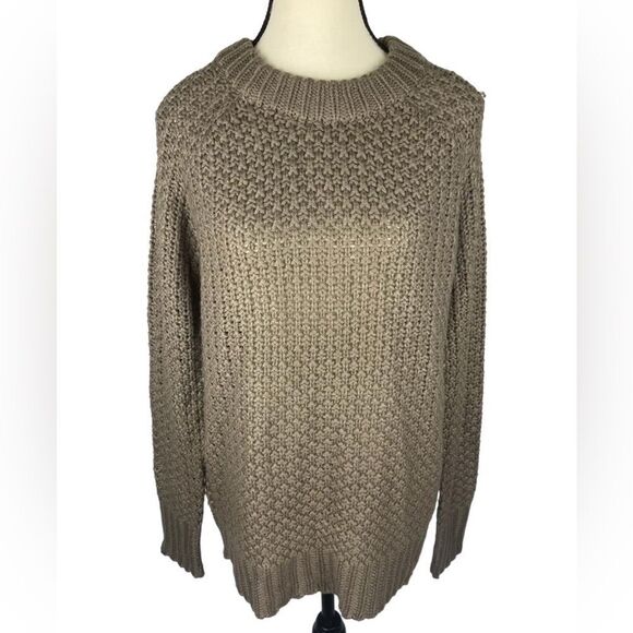 Cloth By Design Brown taupe Cotton Blend thick Knit Sweater crew neck  Size: M - Picture 1 of 5